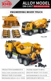TK77808 engineering mixer truck with 2 doors, sound and light return force details Picture